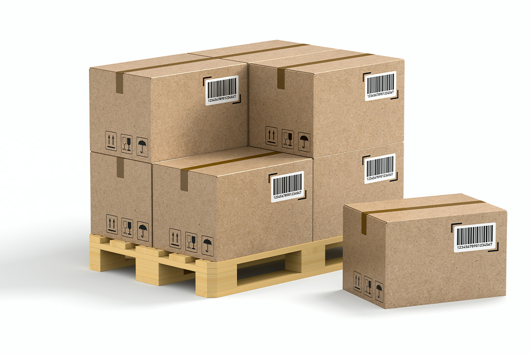 Illustration d'une palette avec des colis